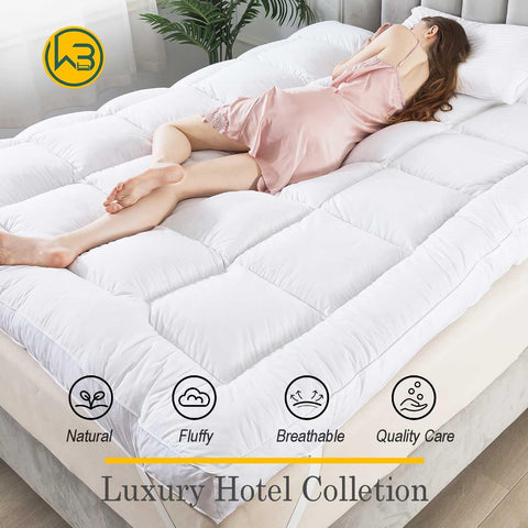 WhatsBedding queen 60x80 topper fits standard mattress sizes