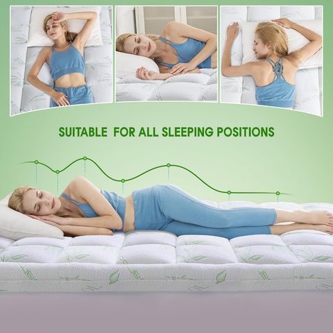 WhatsBedding Queen Topper shown as machine washable for easy care