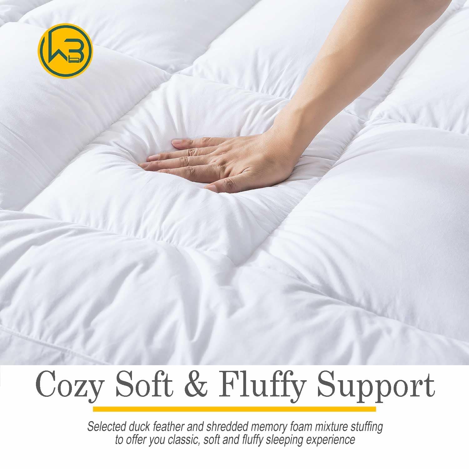 WhatsBedding 5-inch thick topper offers plush loft and durability