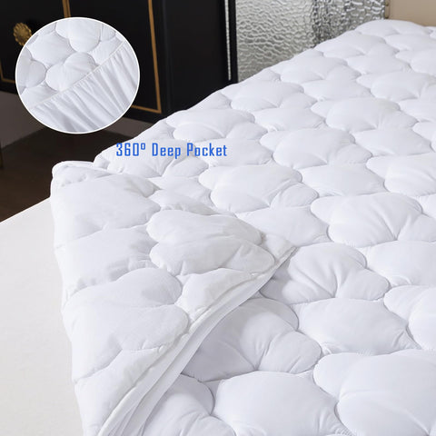 WhatsBedding twin mattress pad breathable all-season comfort.