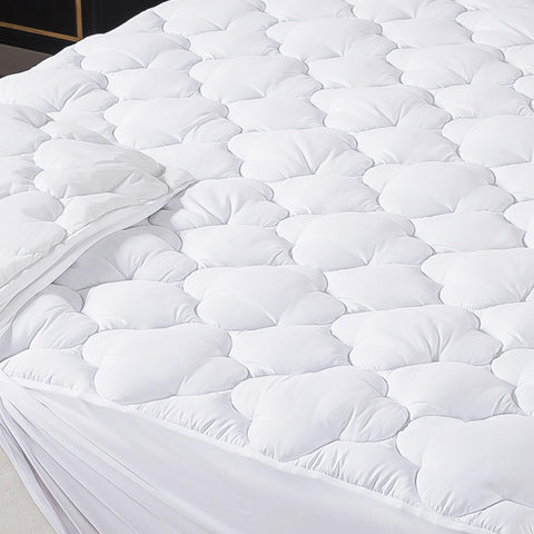 WhatsBedding twin mattress pad plush top for cloud-like comfort.