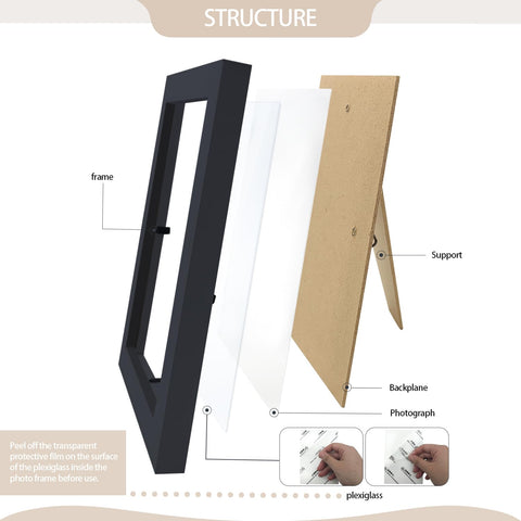 WHEATHUSK plexiglass front provides clear visibility for 4x6 photos