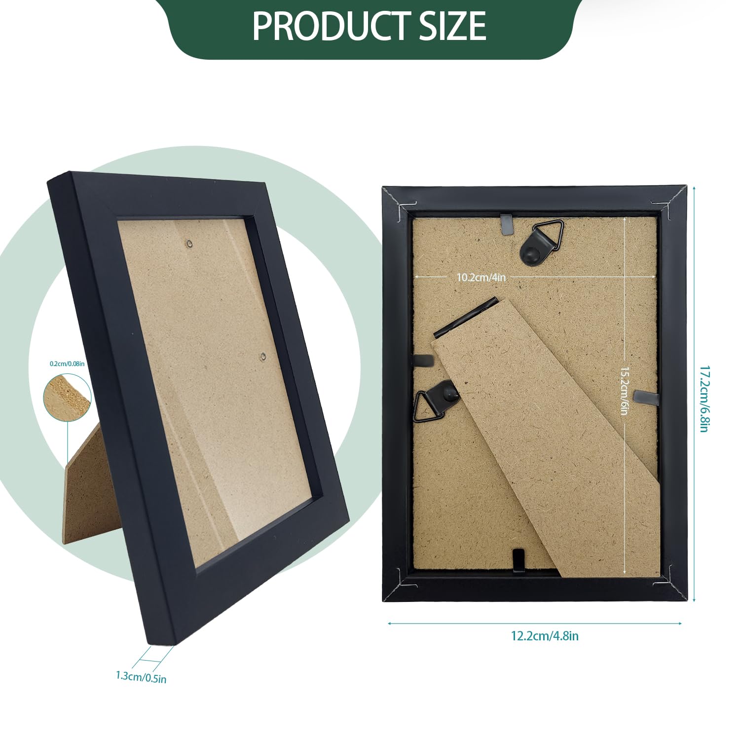 WHEATHUSK plexiglass-front 4x6 frames protect memories with clear visibility.
