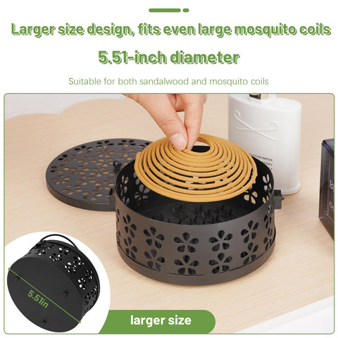 Whiidoom iron coil holder with wind-protective lid.