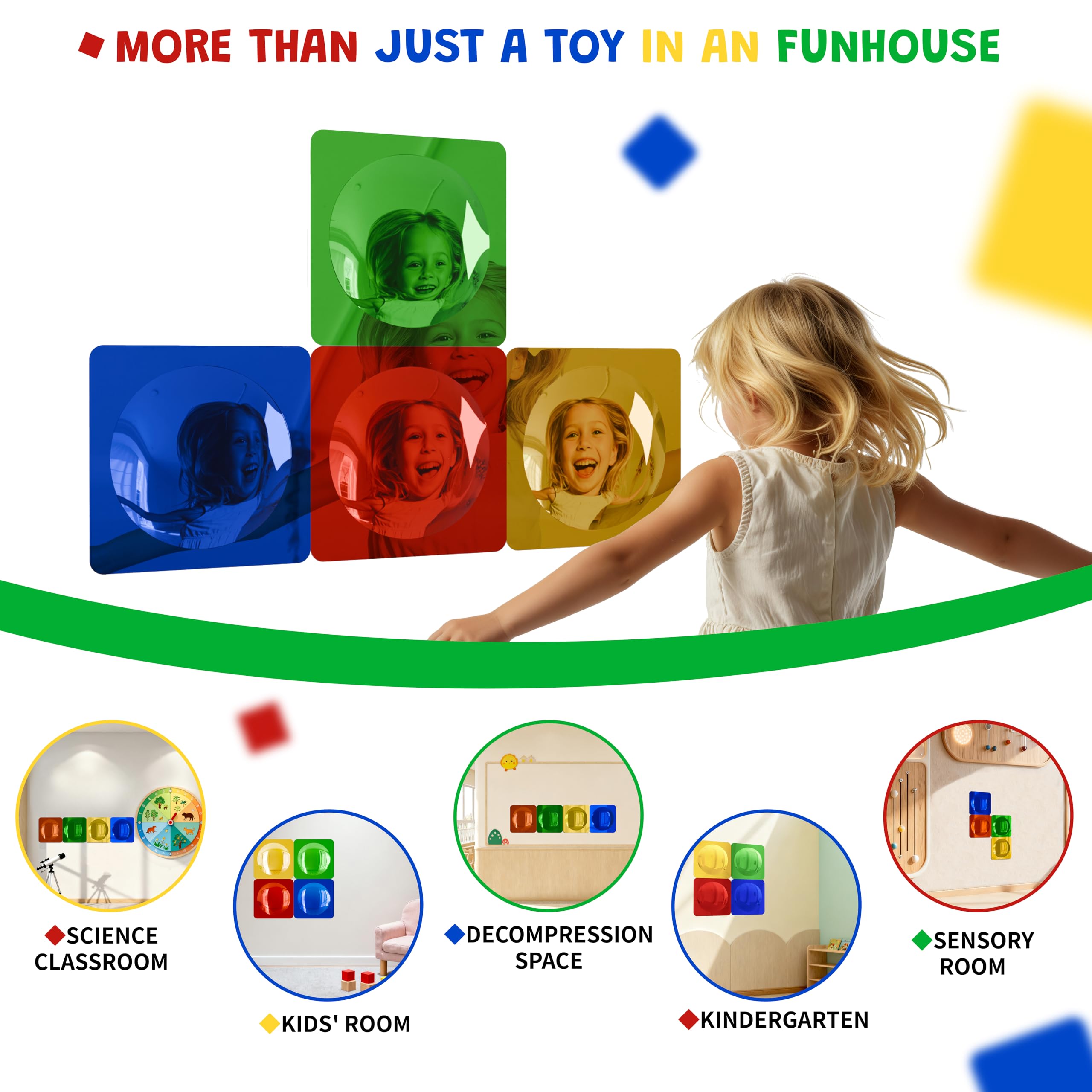 Whimtoyland blue bubble mirror invites imaginative play and focus