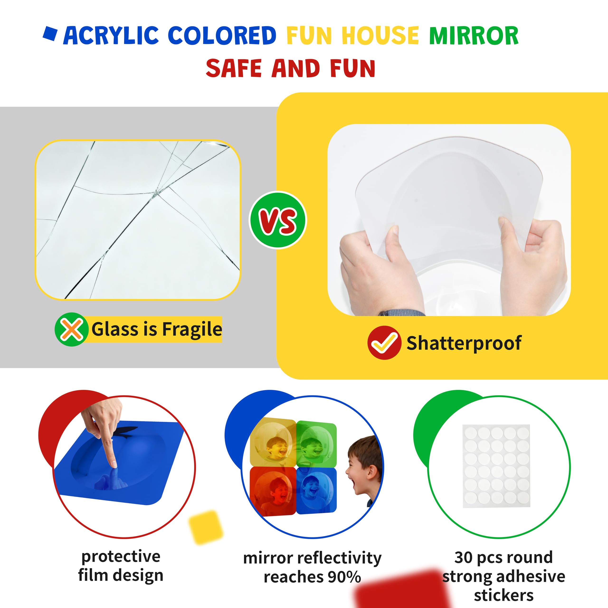 Whimtoyland sensory-room setup mirrors create engaging wall display