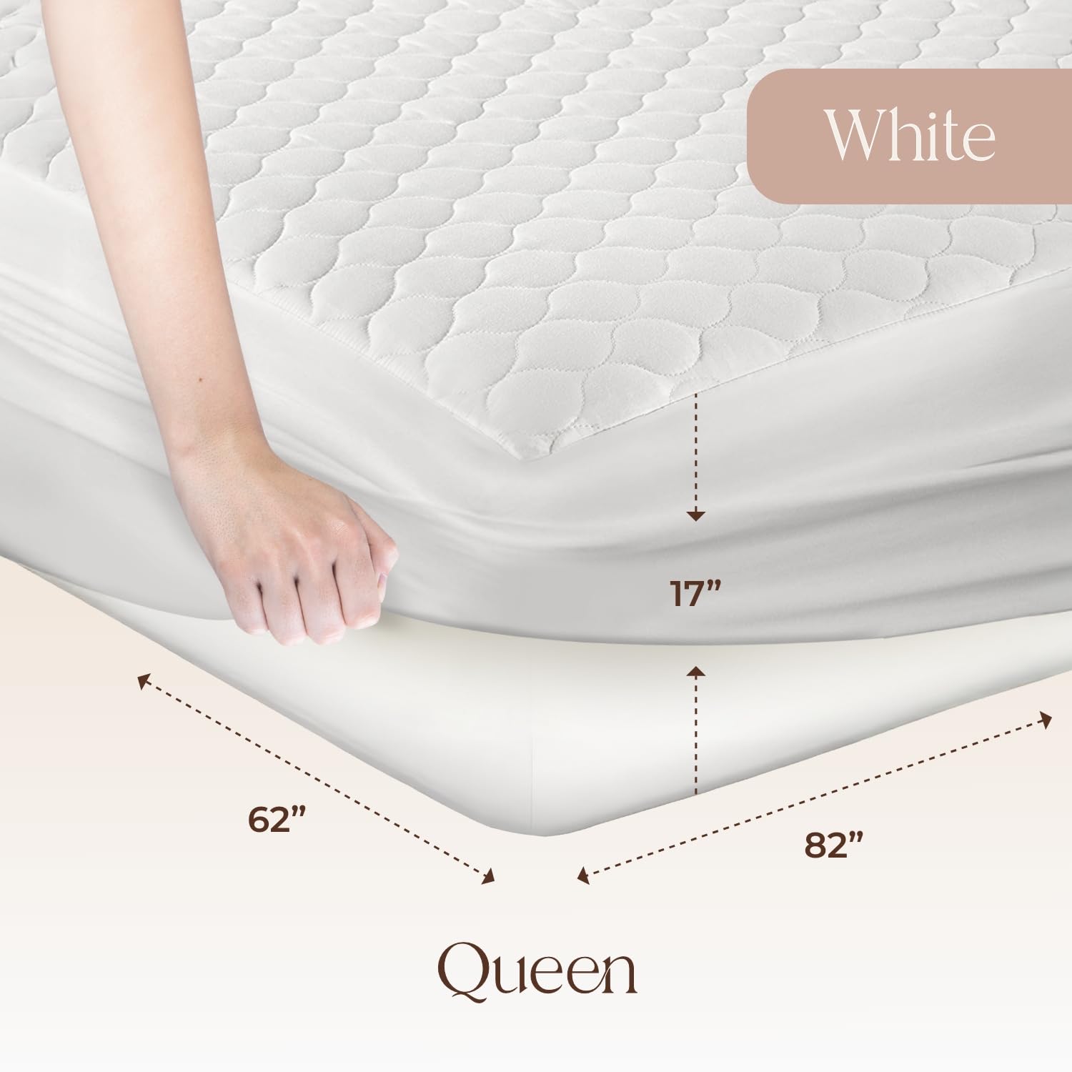 Whisper Organics breathable queen protector supports restful sleep all night.