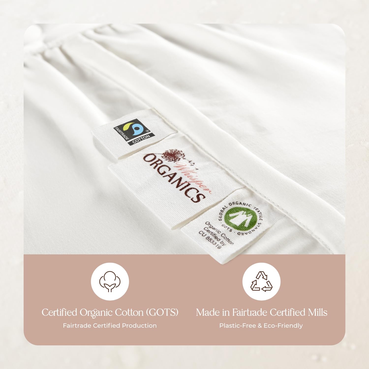 Whisper Organics fairtrade GOTS certified pad for ethical bedding