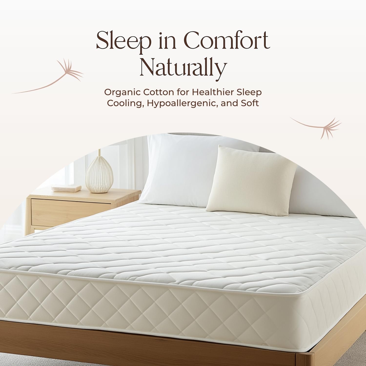 Whisper Organics ivory king-size protector for a clean bed finish.