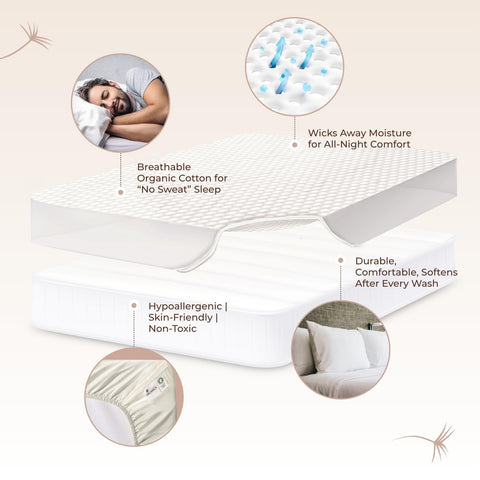Whisper Organics king size mattress protector protects while staying breathable