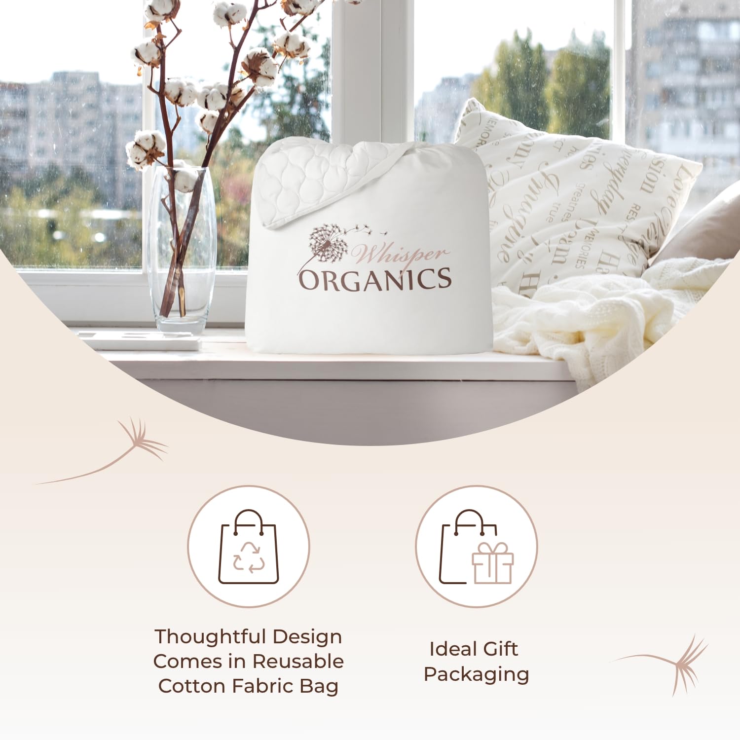 Whisper Organics machine washable pad simplifies care and upkeep.