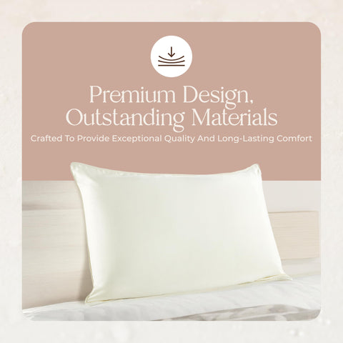 Whisper Organics pillow protector ivory bedroom setup complements any decor.