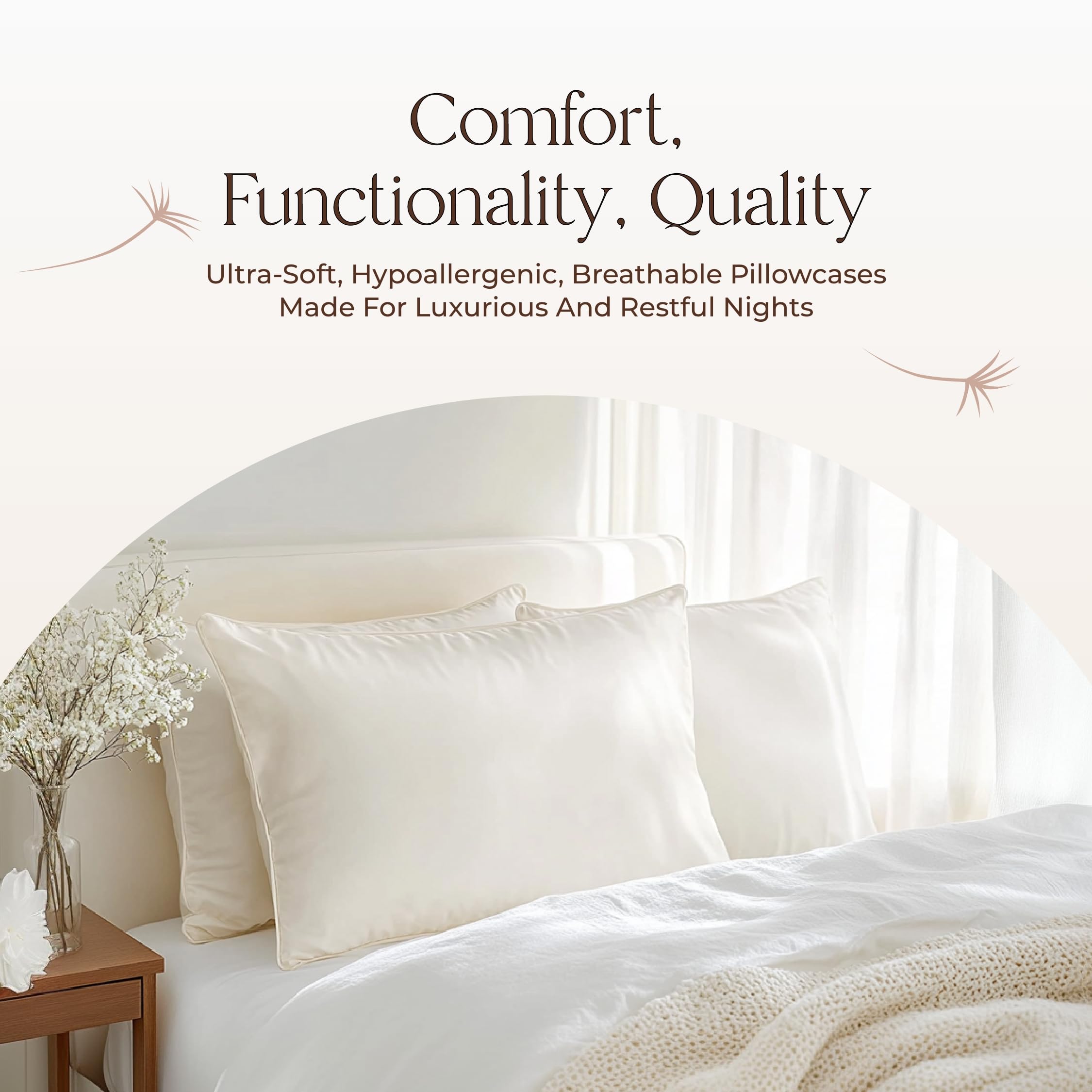 Whisper Organics pillow protector zipper closure keeps dirt and moisture out.