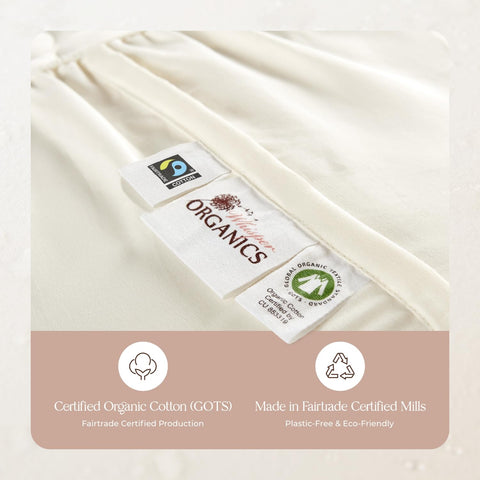 Whisper Organics skin-friendly cotton offers gentle comfort nightly.