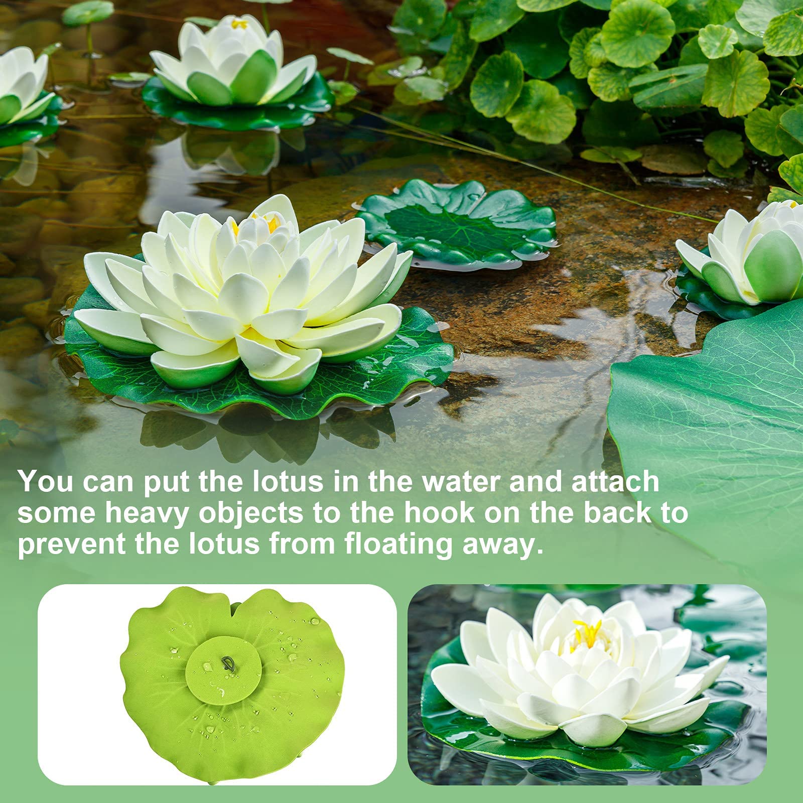 WhistenFla floating lotus 4inch small accents for ponds.