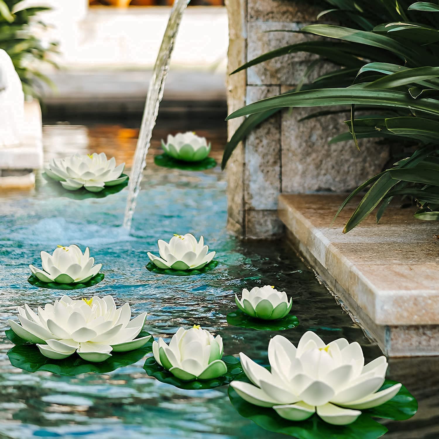 WhistenFla foam lotus pond decor elevates garden water features.