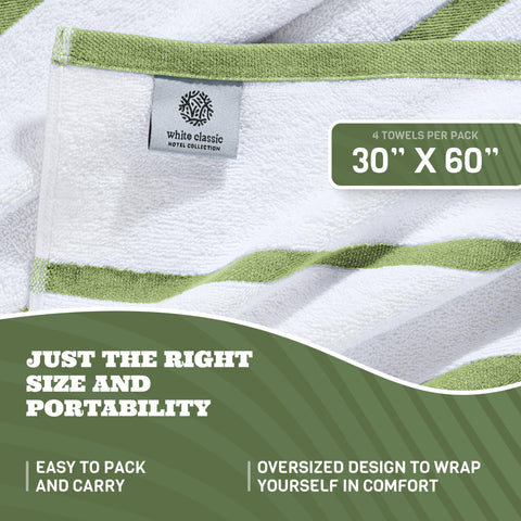 White Classic 4-pack towels offering travel-ready comfort on trips