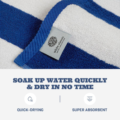 White Classic 500gsm cotton towel offers plush softness after swimming.