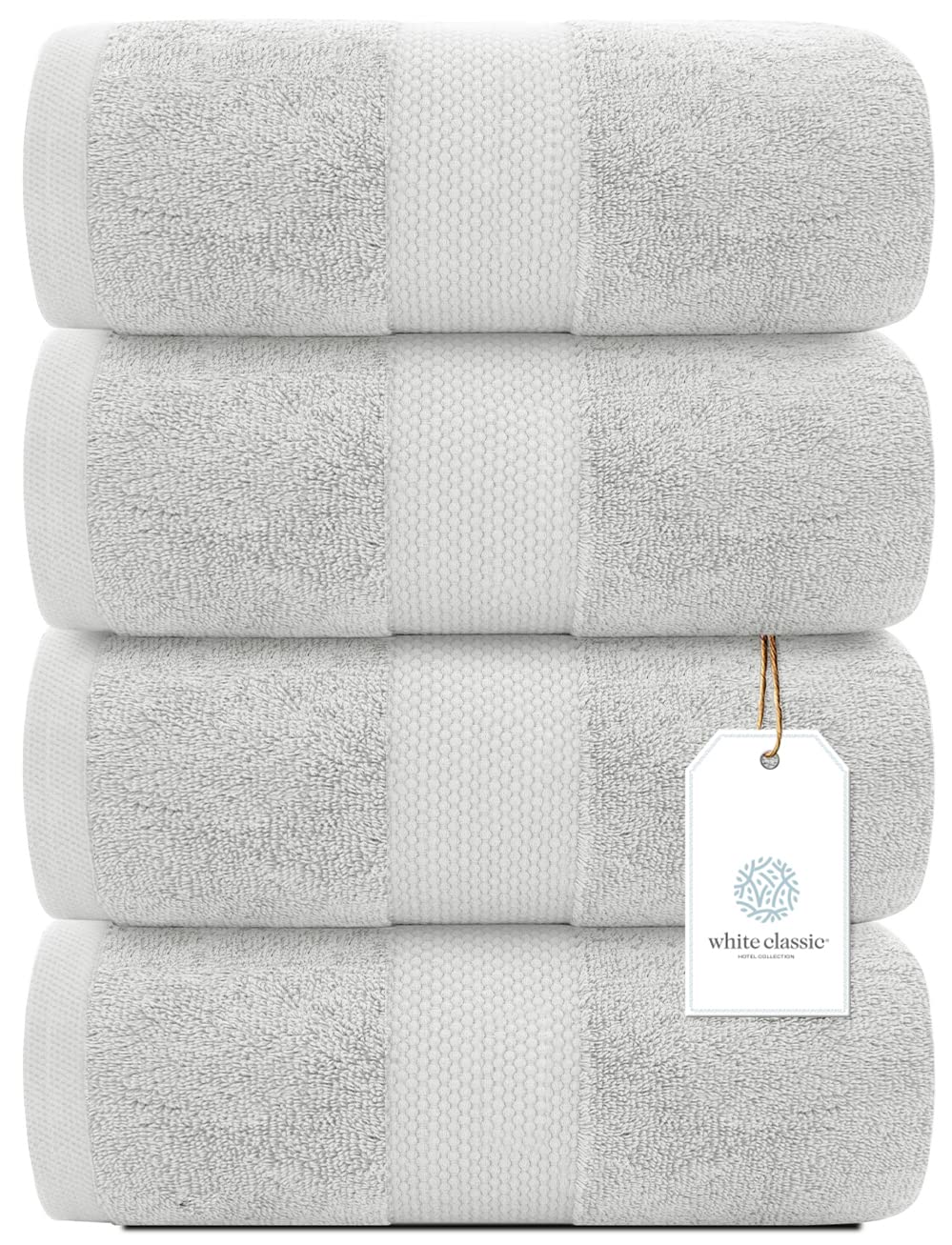 White Classic 700 GSM cotton towels closeup highlights premium fibers and rich texture.