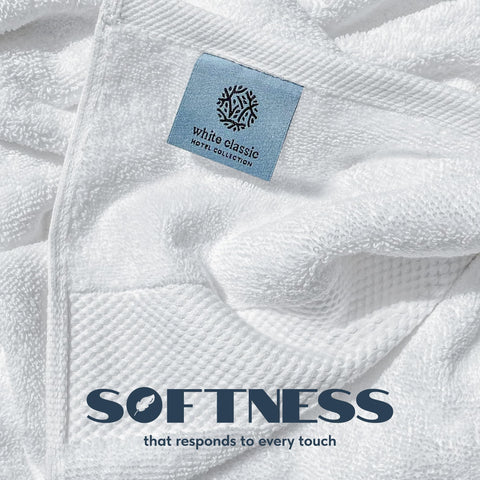 White Classic 27x54 inch towels deliver 700 GSM Turkish cotton absorbency