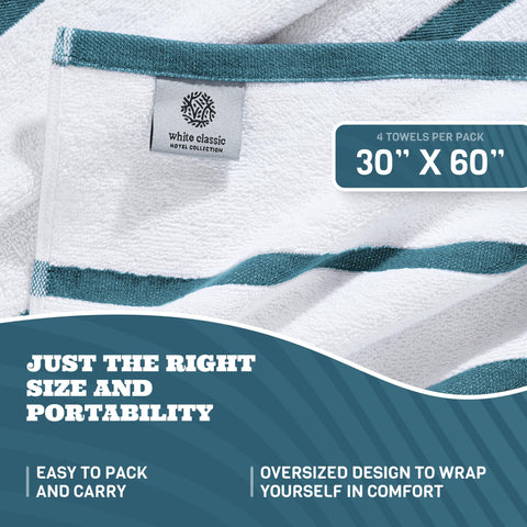 White Classic 500gsm cotton towel highlights plush absorbency after swimming.