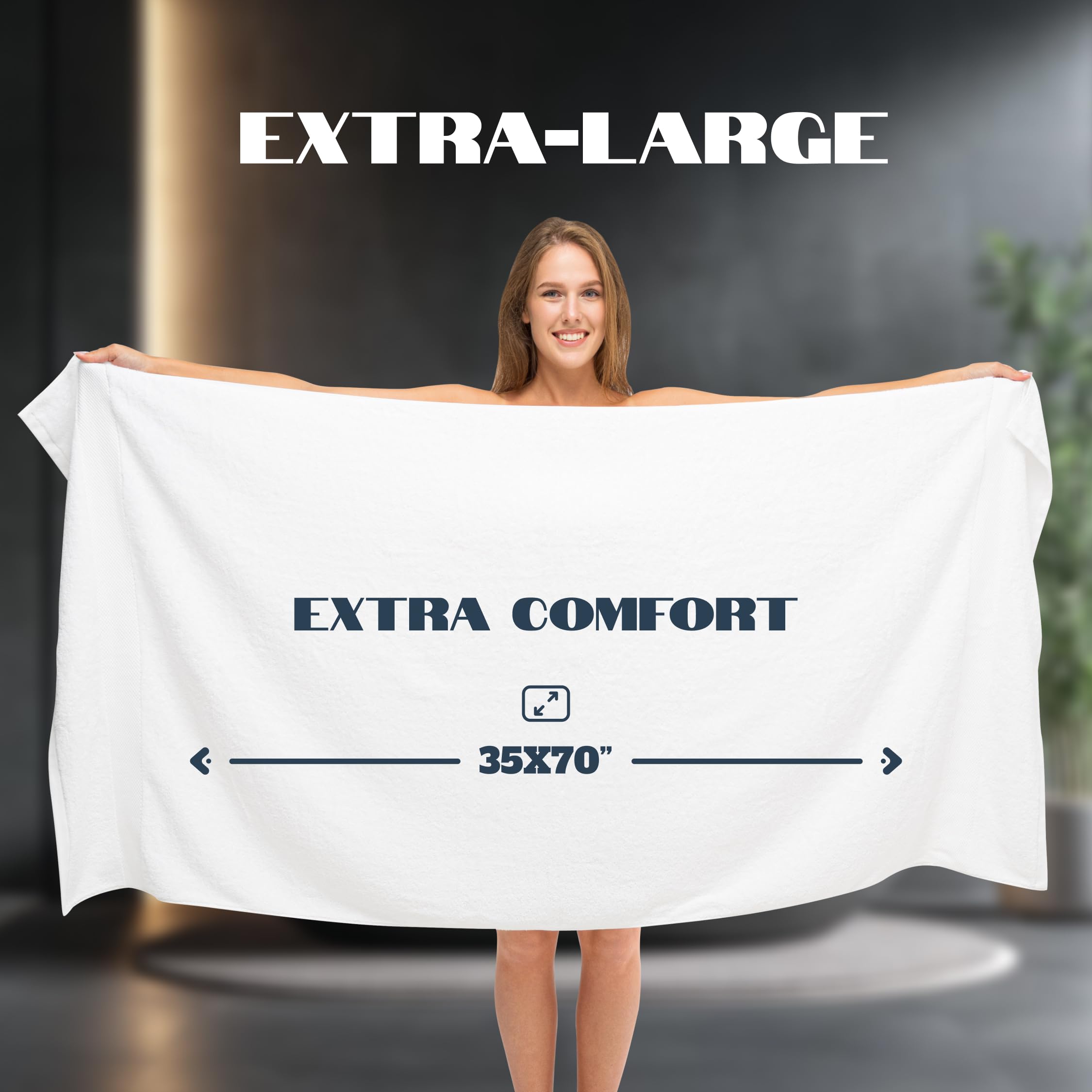 White Classic 2-pack towels provide hotel-grade luxury for guests or daily use.