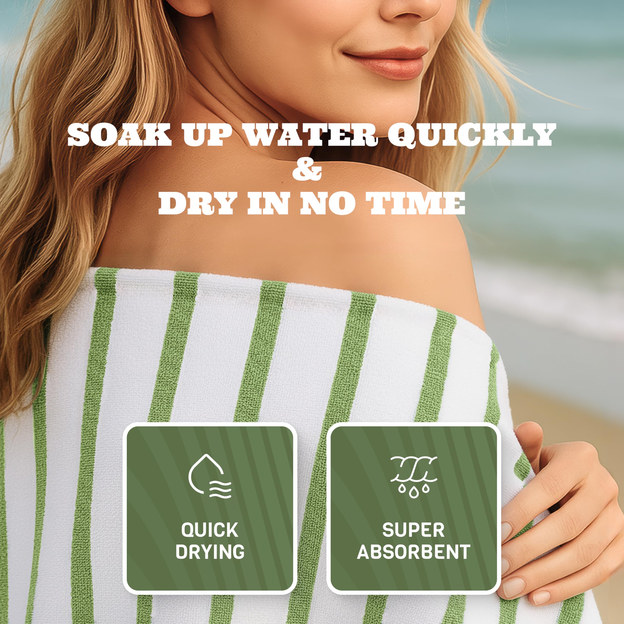 White Classic absorbent quick-dry towel keeps sand at bay