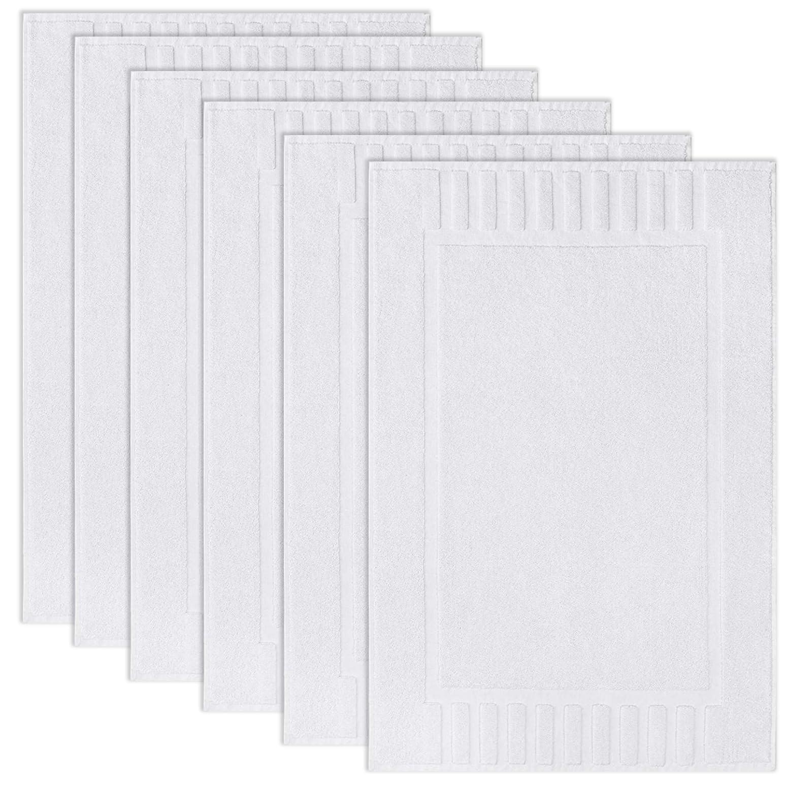 White Classic luxury bath mat with non-slip backing for safe placement on floors.