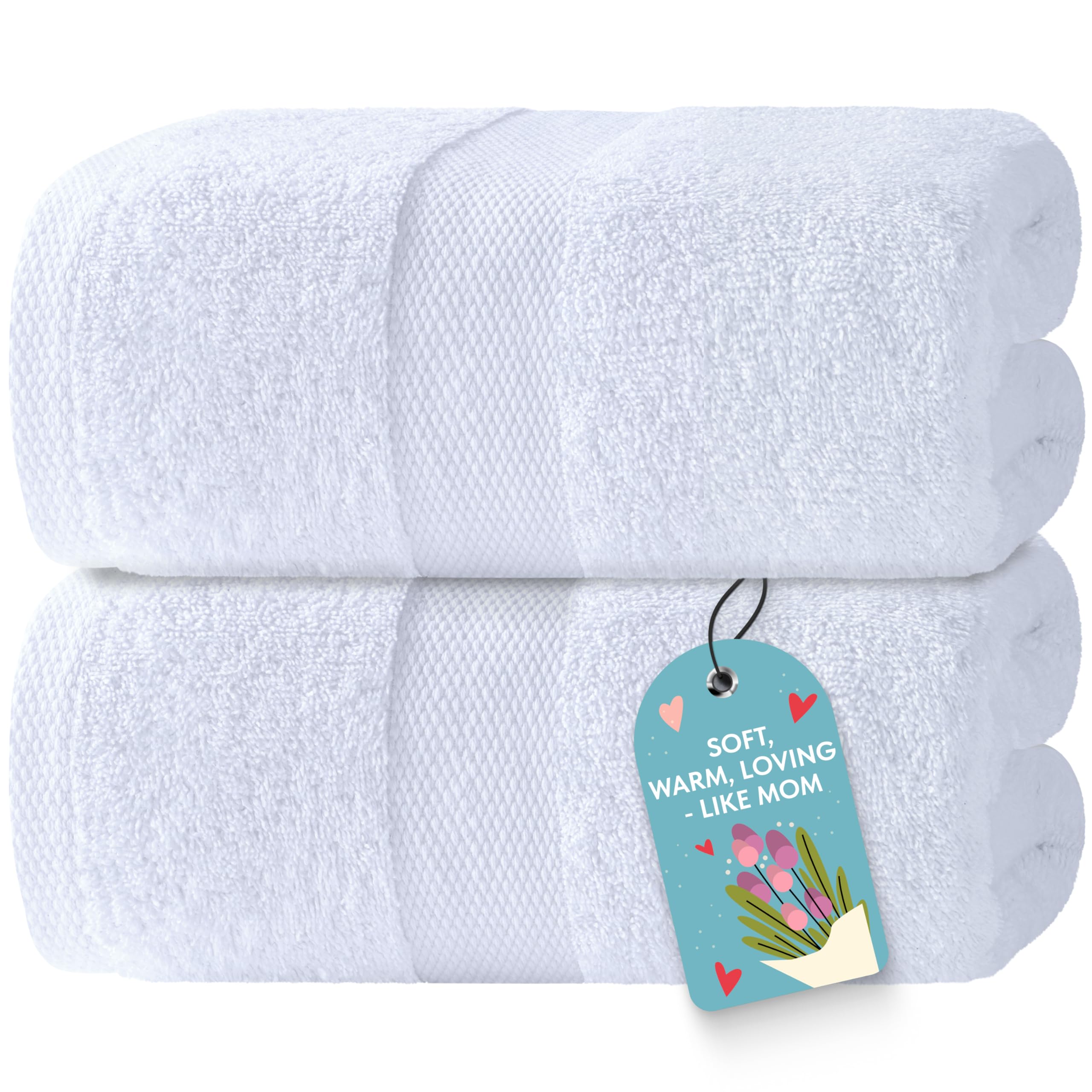 White Classic bath sheet 35x70-oversized provides spa-like softness and full-body coverage.