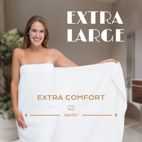White Classic bath sheet is highly absorbent and quick-drying for everyday convenience.