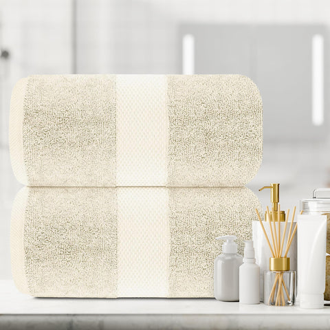 White Classic hotel collection bath sheet brings at-home spa feel.