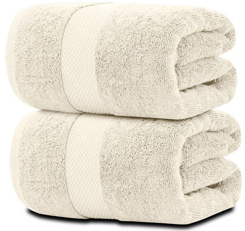 White Classic oversized 35x70 ivory bath sheet for wrap-around luxury.