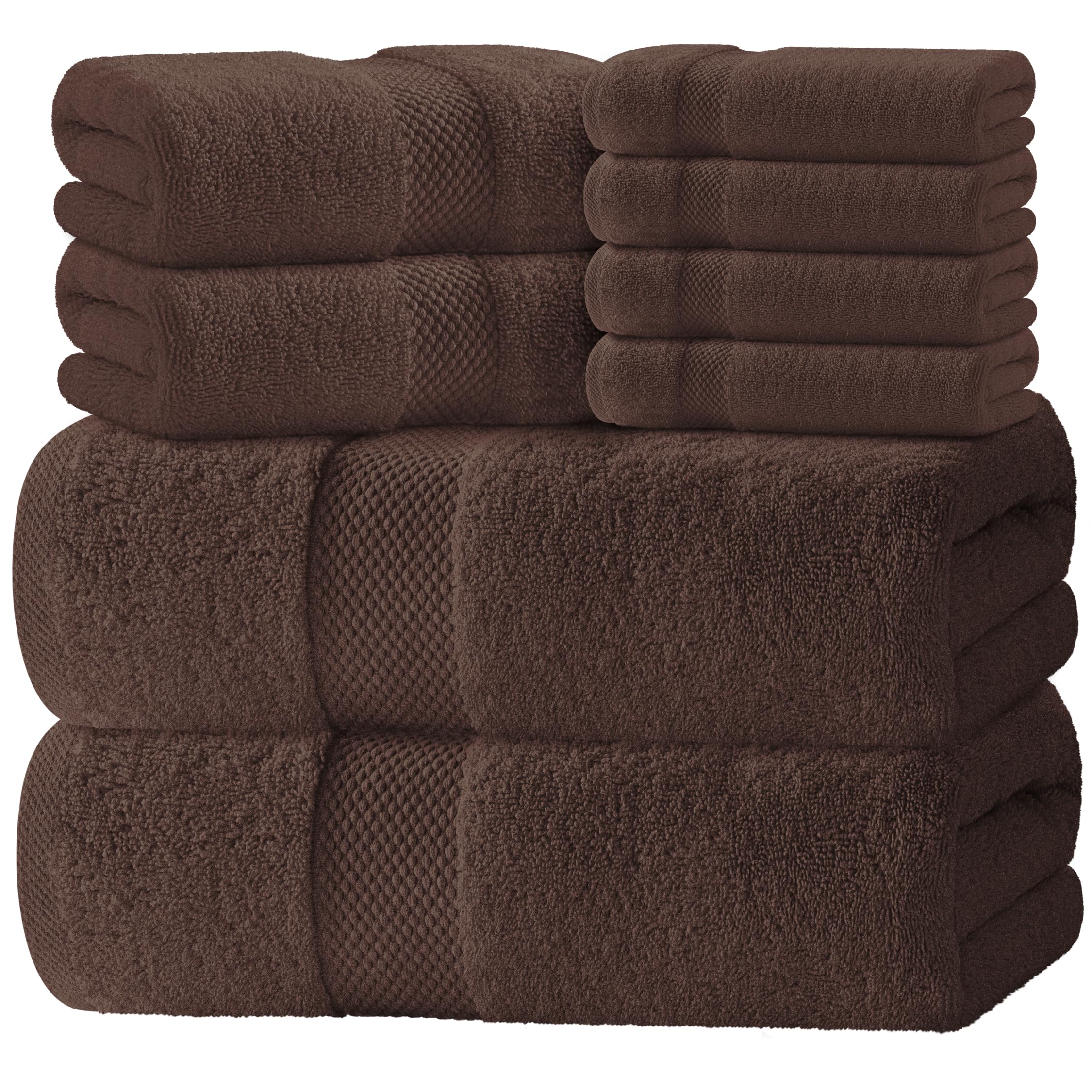 White Classic 8-piece bath towel set, spa-like luxury for daily refresh