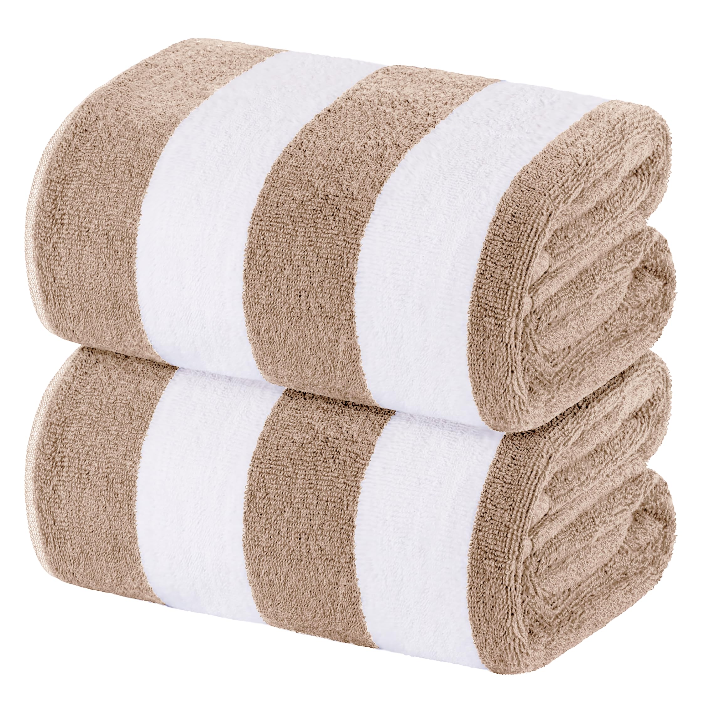 White Classic cabana stripe towel in 35x70 inches for beach lounging and quick drying