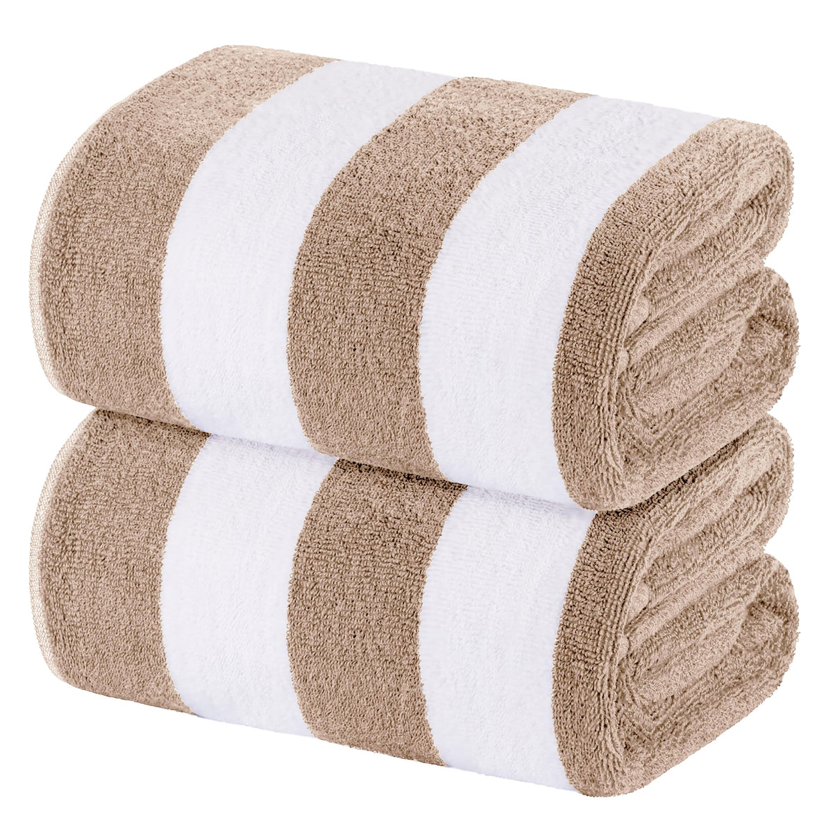 White Classic cabana stripe towel in 35x70 inches for beach lounging and quick drying