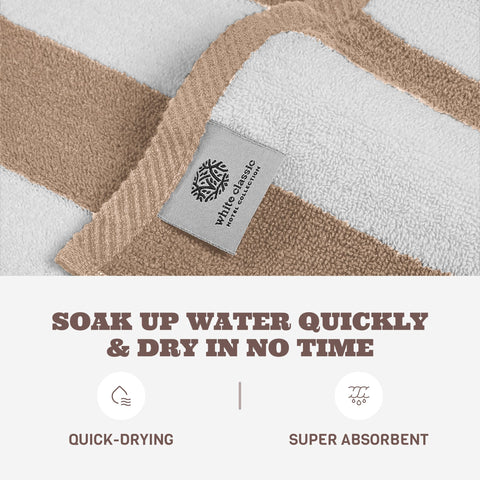White Classic quick-dry towel ideal for pool or beach use