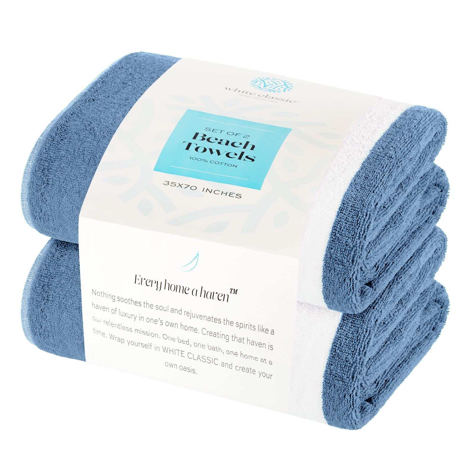 White Classic towel on sand by poolside for relaxed lounging