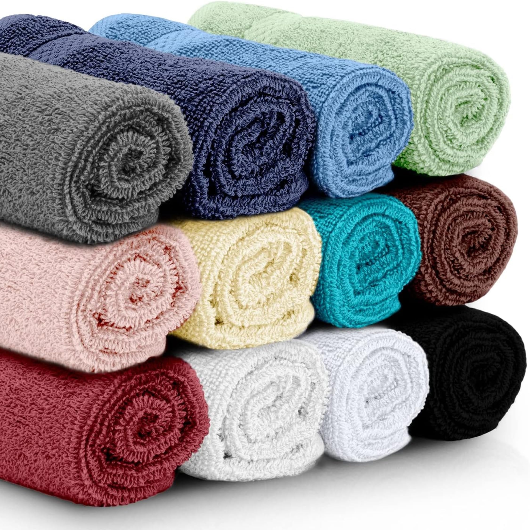 White Classic multicolor pack offers vibrant bathroom accents and quick-dry convenience