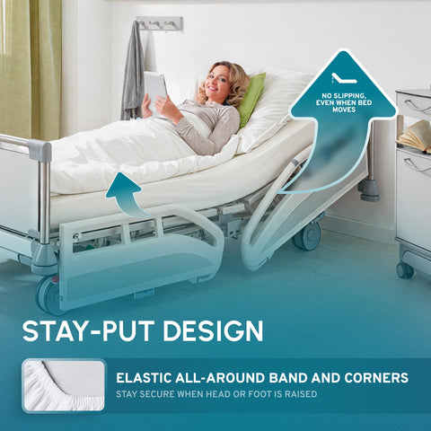 White Classic cotton sheet with 200 thread count for gentle touch.