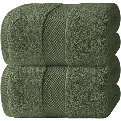 White Classic dark green bath sheet 35x70, hotel-quality luxury for spa-like daily routines