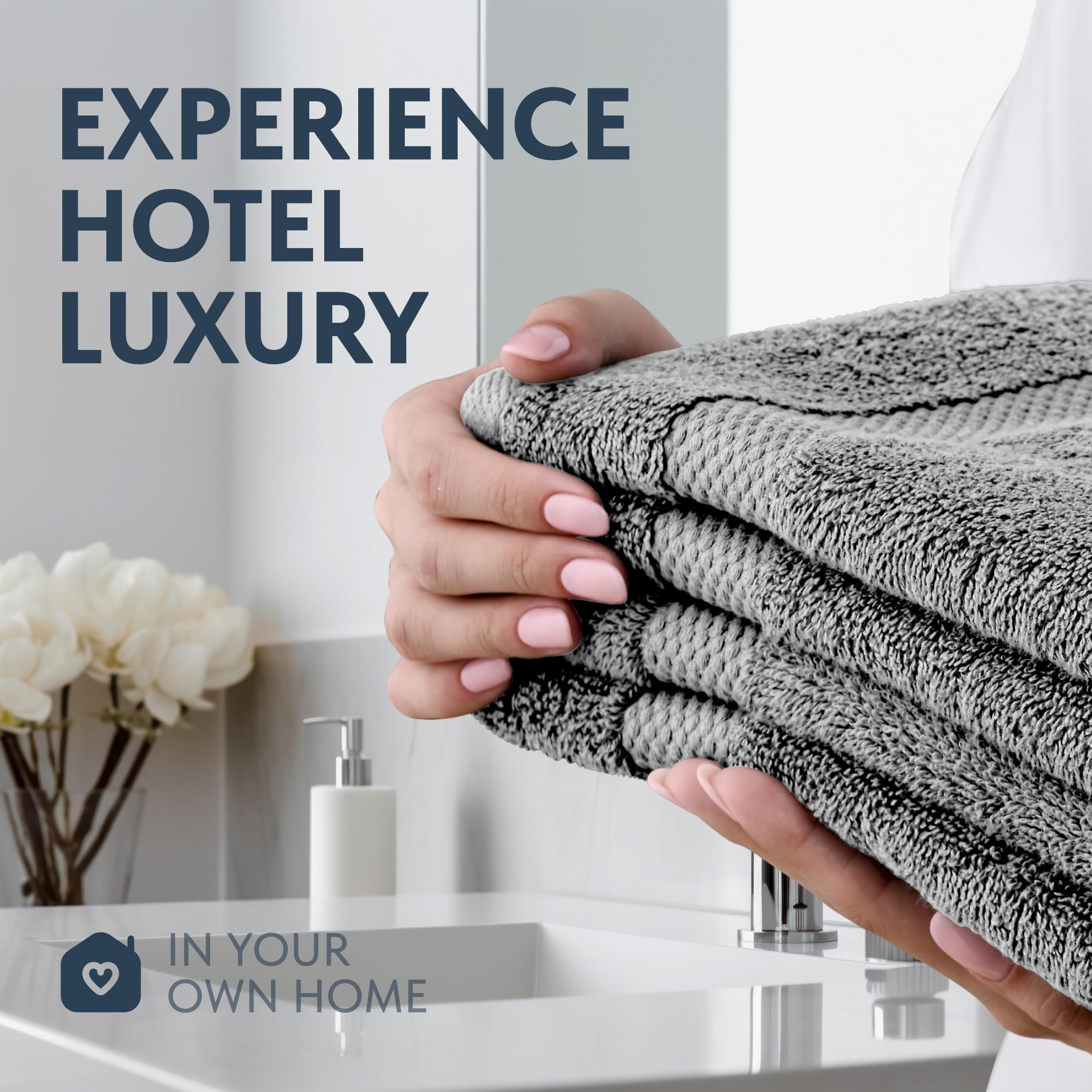 Six-piece towel set ideal for spa, guest bathroom, dorms, and pool or beach days
