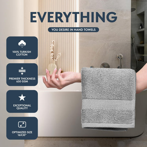 White Classic bathroom towel 6-piece set delivers quick-dry performance and enduring softness
