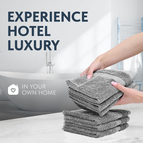 White Classic washcloth with reinforced edges to resist fraying