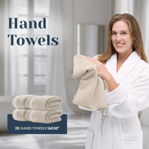 White Classic double-needle stitch detail reinforcing towel edges