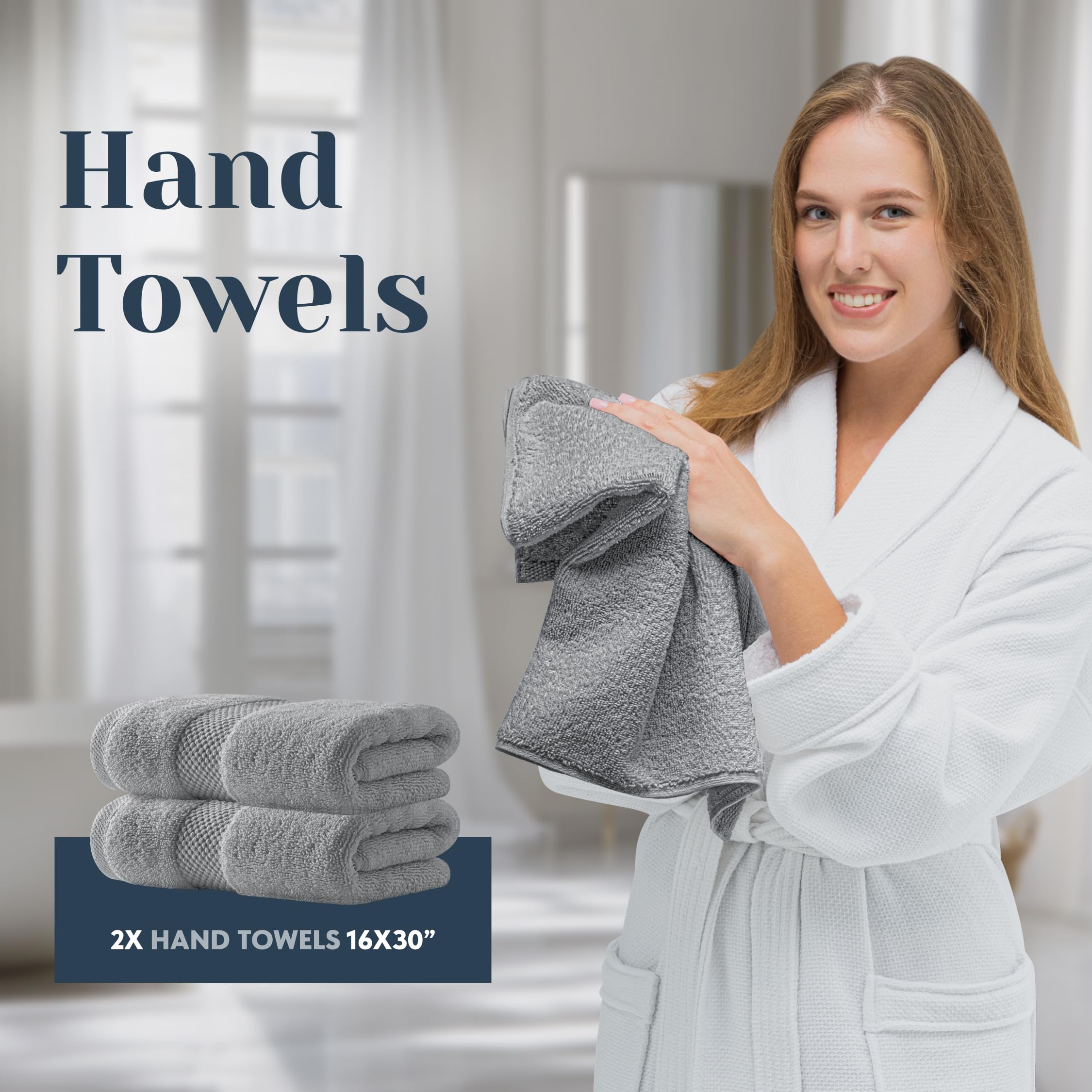 White Classic fast-drying towels in a bathroom setting.