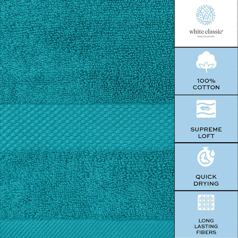 White Classic hotel collection towels provide generous, hotel-grade coverage in a two-pack for home use.