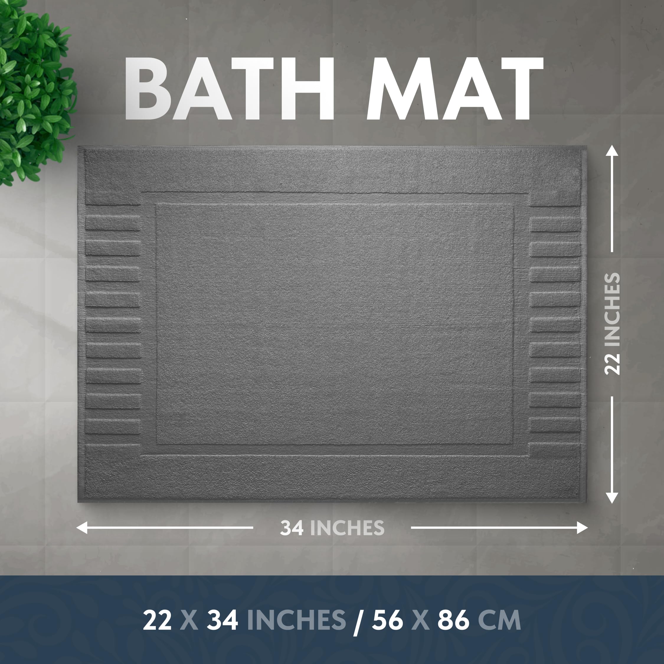 White Classic hotel spa bath mats by sink or tub for premium bathroom texture