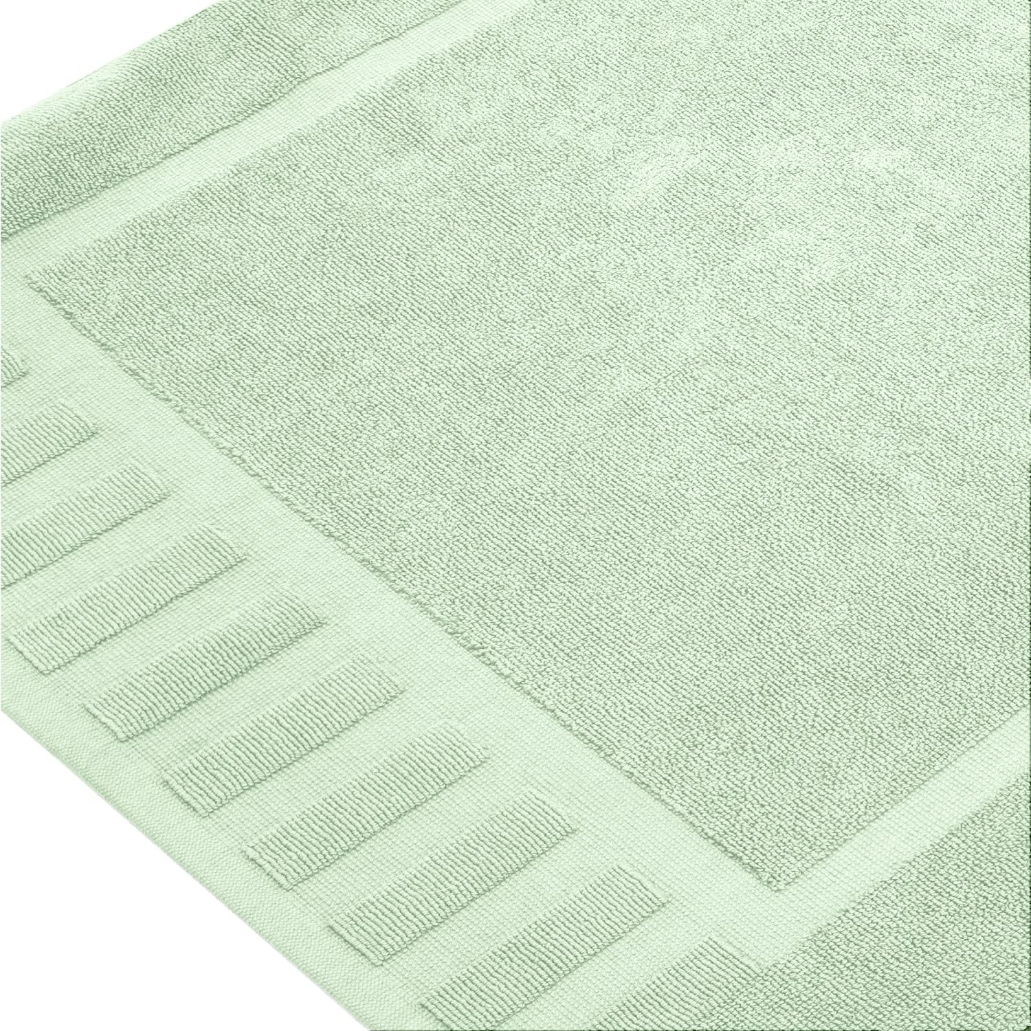 White Classic hotel spa quality bath mats in green for durable daily use.