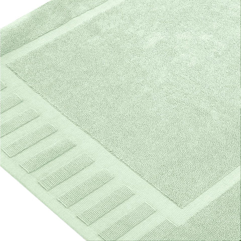 White Classic hotel spa quality bath mats in green for durable daily use.