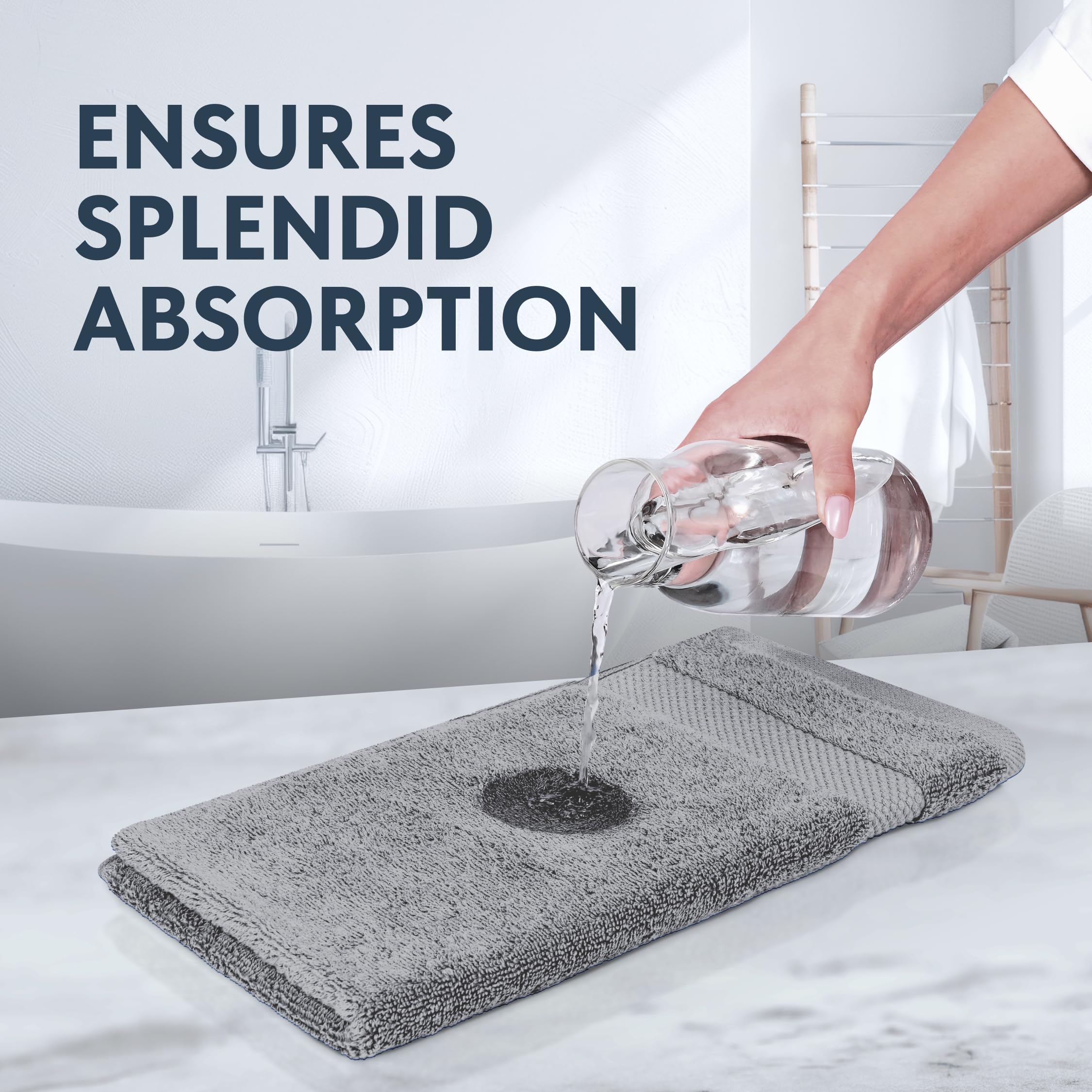 White Classic hotel-style washcloths staged for luxury bathroom appeal